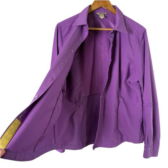 Duluth Trading Co Snap Front Shirt Long Sleeve Vented CoolPlus Outdoors Purple L - Picture 7 of 11
